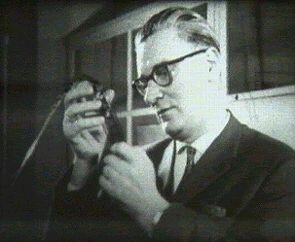 Konrad Zuse considers one of the Z4s punch tapes